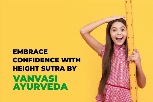 a girl holding a scale showinhg effectiveness of best ayurvedic powder height sutra