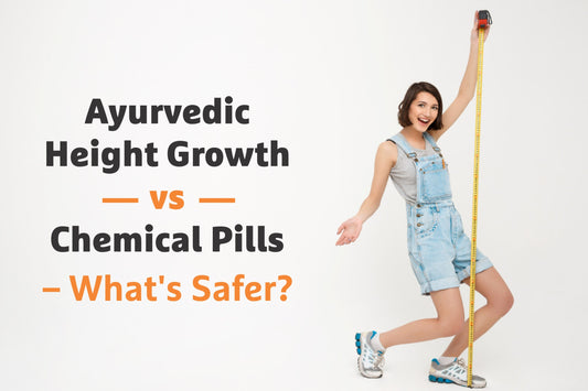 text showing ayurvedic height growth vs chemical pills, what is safer