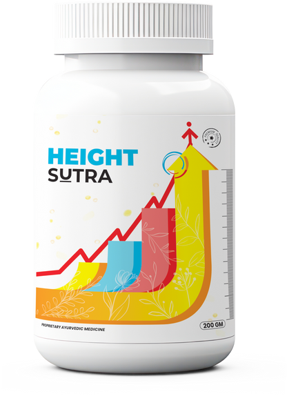 height supplement Labelled with Height Sutra and arrow in upwards direction on white background